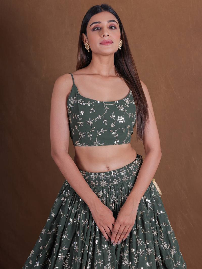Lehenga Mart Designer Wedding Lehenga Choli For Women - Green - Distacart