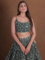 Thumbnail for Lehenga Mart Designer Wedding Lehenga Choli For Women - Green - Distacart