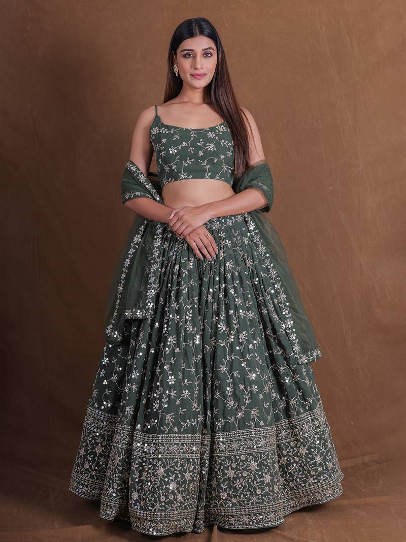 Lehenga Mart Designer Wedding Lehenga Choli For Women - Green - Distacart