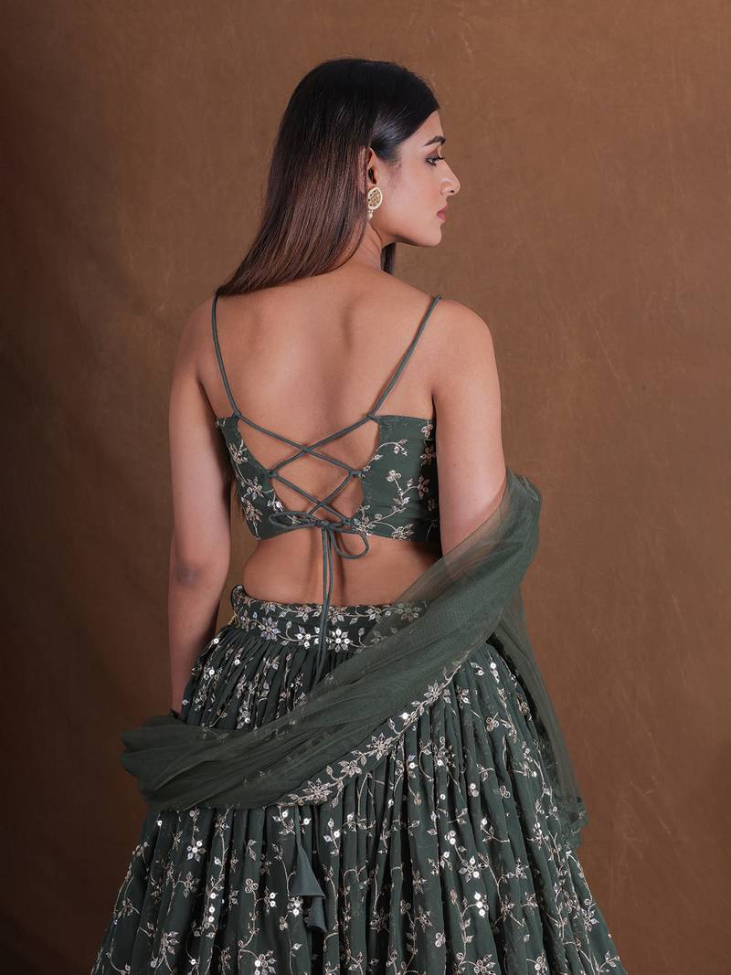 Lehenga Mart Designer Wedding Lehenga Choli For Women - Green - Distacart