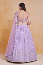 Thumbnail for Lehenga Mart Designer Wedding Lehenga Choli For Women - Lilac - Distacart