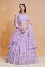 Thumbnail for Lehenga Mart Designer Wedding Lehenga Choli For Women - Lilac - Distacart