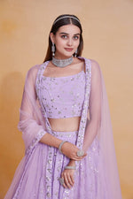Thumbnail for Lehenga Mart Designer Wedding Lehenga Choli For Women - Lilac - Distacart