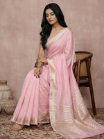 Thumbnail for Shree Shyam Fashion Light Pink Cotton Saree - Distacart
