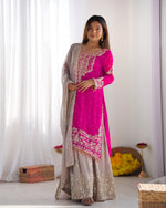 Thumbnail for Teeya Creation Pink Color Faux Georgette Heavy Embroidery Work Pakistani Fully Stitched Salwar Suit - Distacart