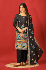Thumbnail for Teeya Creation Black Color Chinnon Silk Heavy Embroidery Work Fully Stitched Salwar Suit - Distacart