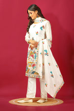 Thumbnail for Teeya Creation White Color Chinnon Silk Heavy Embroidery Work Fully Stitched Salwar Suit - Distacart