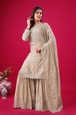 Thumbnail for Teeya Creation Chiku Color Chinon Silk Heavy Embroidery Work Pakistani Fully Stitched Salwar Suit - Distacart