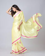 Thumbnail for Teeya Creation Light Yellow Color Japan Satin Silk Digital Print Ready To Wear Saree - Distacart
