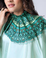 Thumbnail for Teeya Creation Pista Color Japan Satin Silk Digital Print Ready To Wear Saree - Distacart