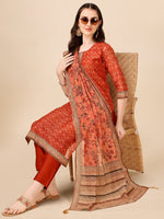 Thumbnail for Floral Printed Kurta With Pant And Dupatta Set, Multicolor - Hiral Fashion - Distacart