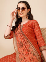 Thumbnail for Floral Printed Kurta With Pant And Dupatta Set, Multicolor - Hiral Fashion - Distacart