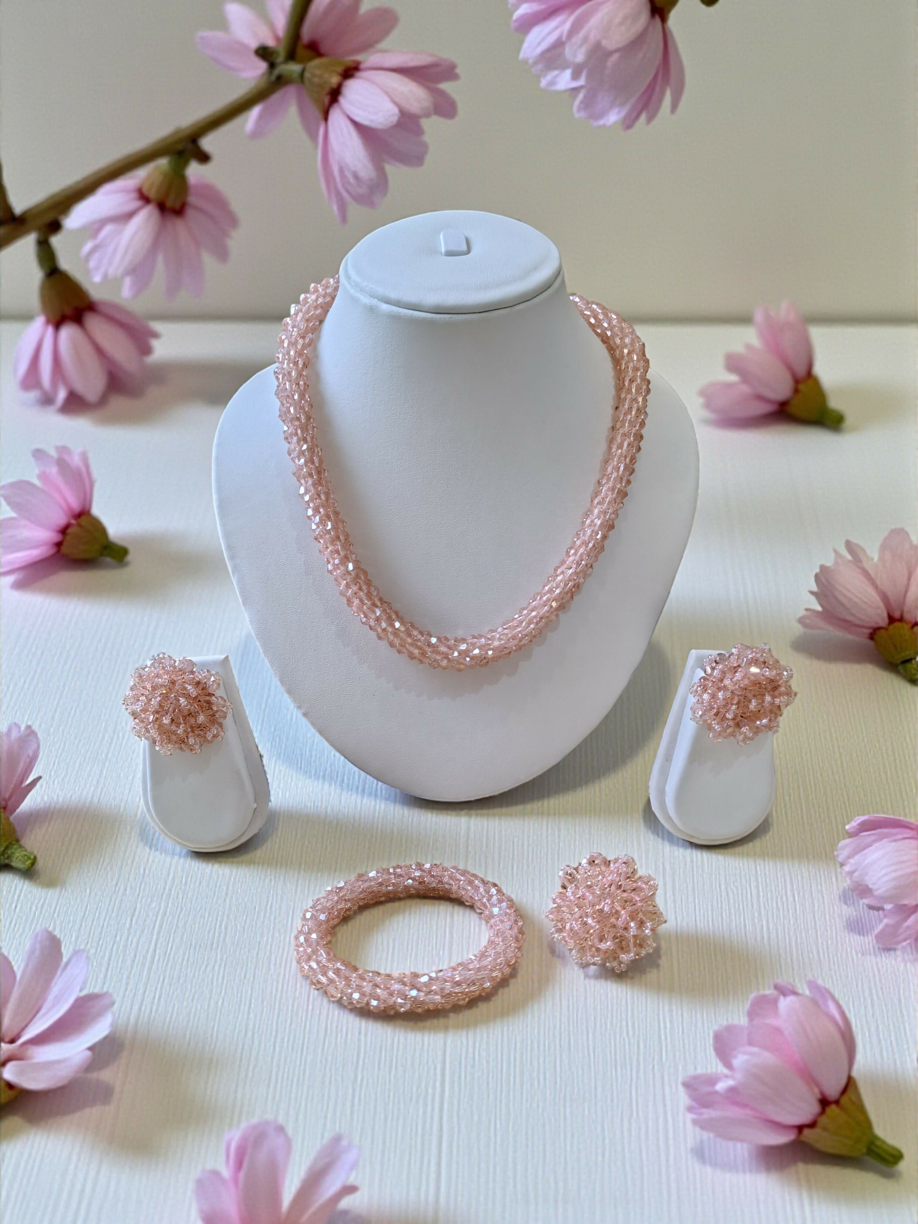 Inhanns Rangshine 4-In-1 Crystal Glam Set - Handmade - Peach - Distacart