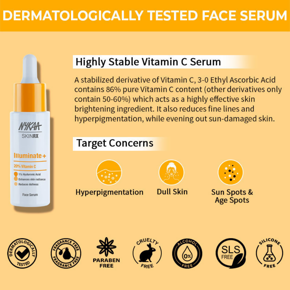 Nykaa SkinRX 20% Vitamin C Face Serum - Distacart