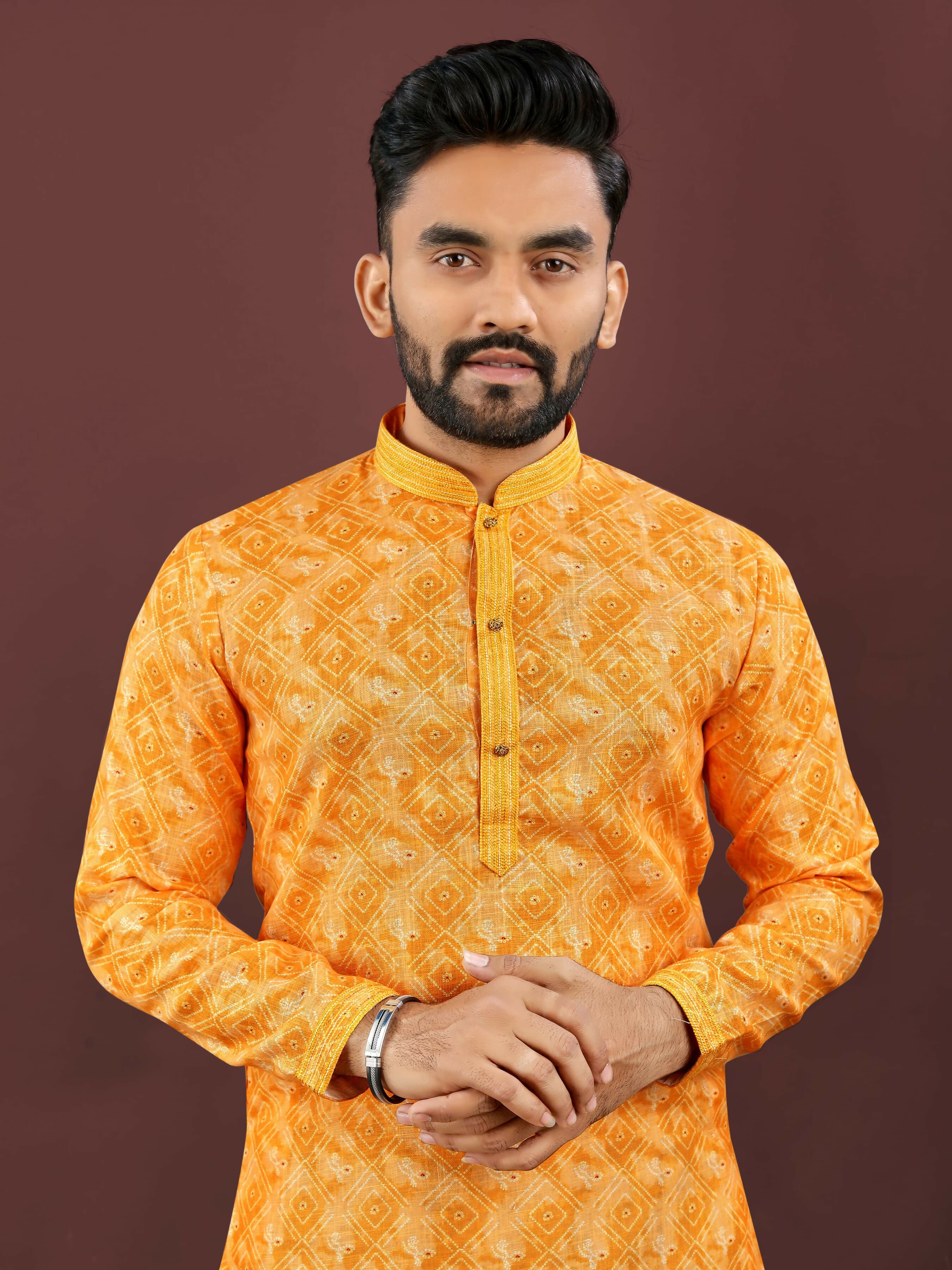 Anaita Dark Yellow Digital Print Kurta - Distacart