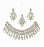 Thumbnail for Jewel City White Stone Bridal Necklace Set for Women | Traditional Gold-Plated Ethnic Indian Jewelry - Distacart