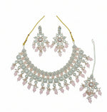Thumbnail for Jewel City Pink Stone Bridal Necklace Set for Women | Traditional Gold-Plated Ethnic Indian Jewelry - Distacart