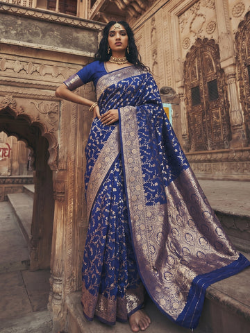Shree Shyam Fashion Blue Art Silk Fancy Saree - Dista