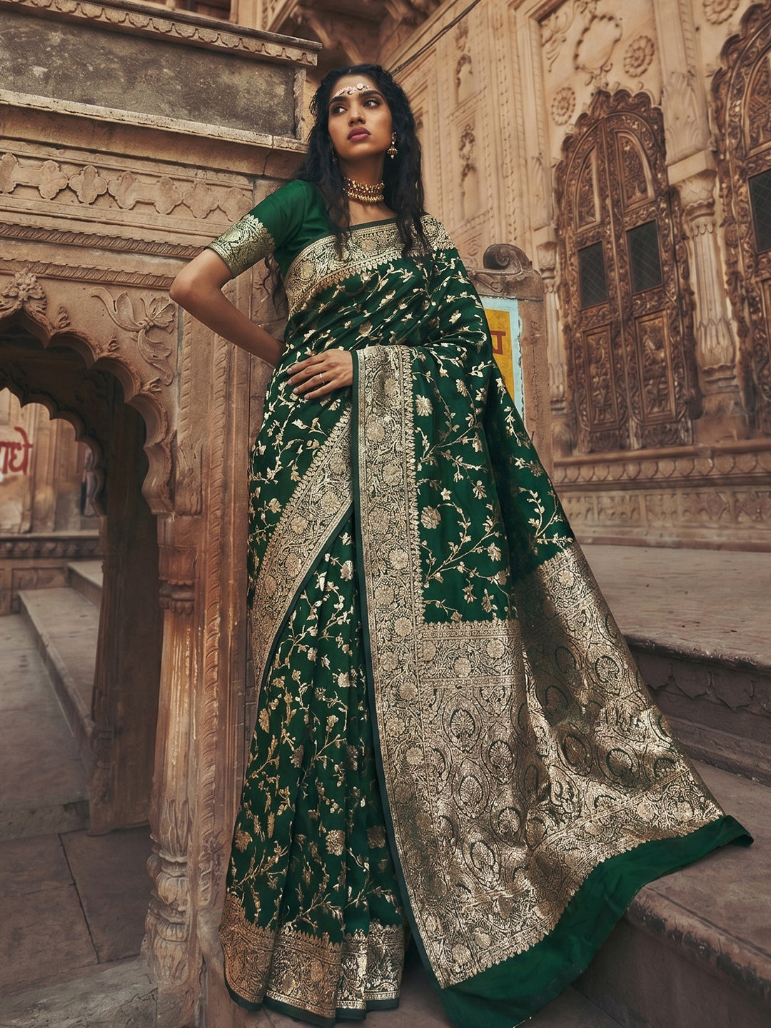 Shree Shyam Fashion Green Art Silk Fancy Saree - Dista
