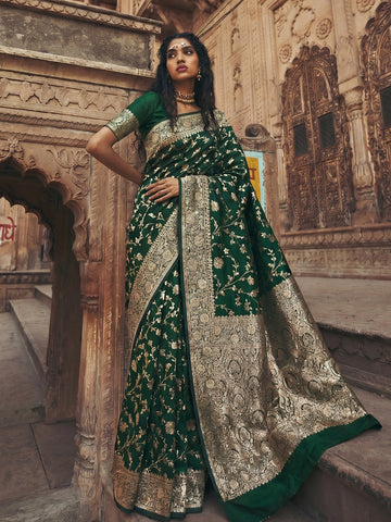 Shree Shyam Fashion Green Art Silk Fancy Saree - Dista