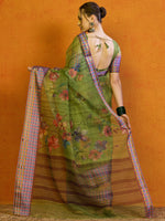 Thumbnail for NOZ2TOZ Women's Organza Green Printed Designer Saree With Blouse Piece - Distacart