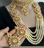 Thumbnail for Jewel City Traditional Kundan & Pearl Long Necklace Set Bridal Ethnic Choker Jewelry Set Handcrafted Indian Wedding Jewelry