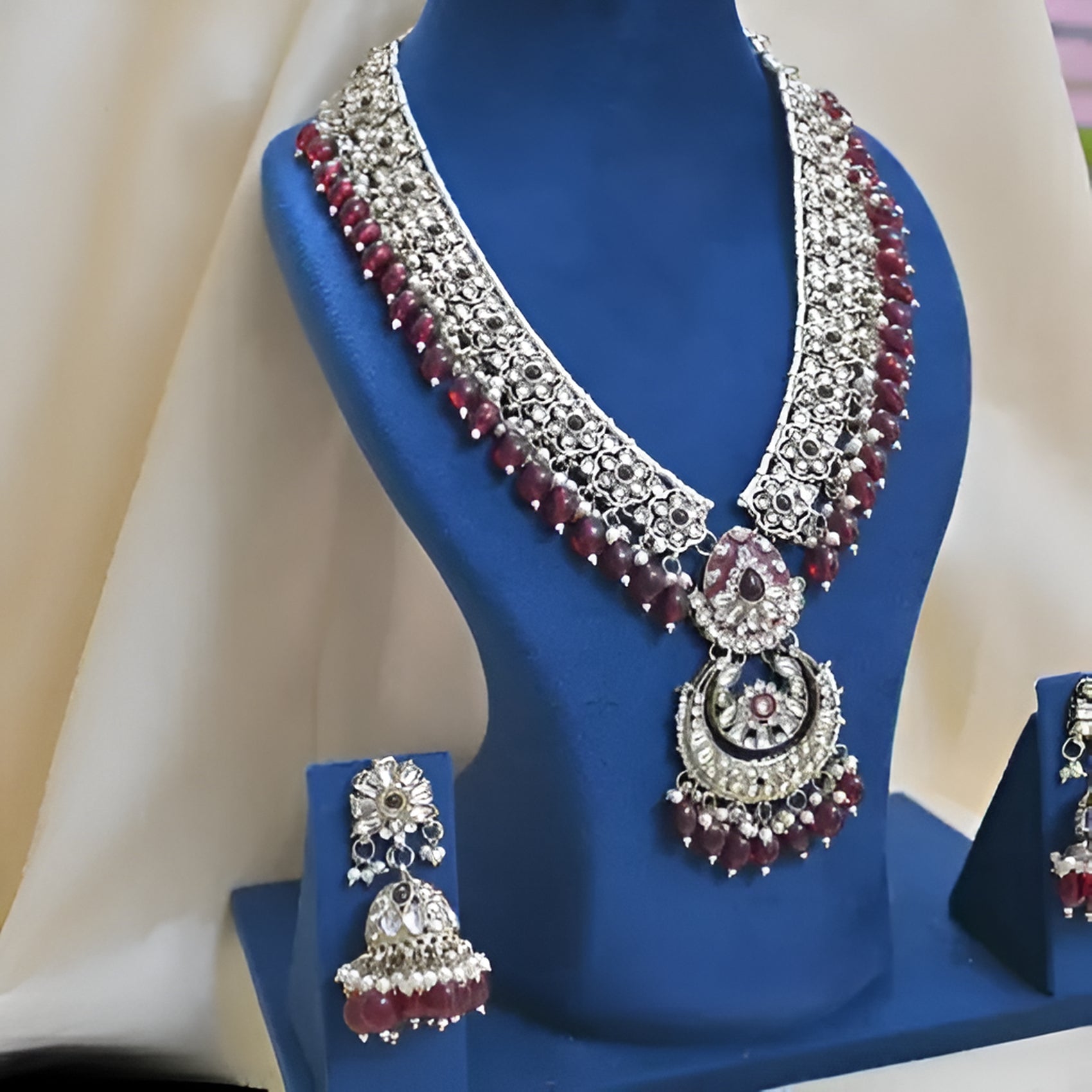 Jewel City Elegant Kundan Necklace Set | Handcrafted Ethnic Indian Jewelry with Earrings for Weddings, Parties & Festivals