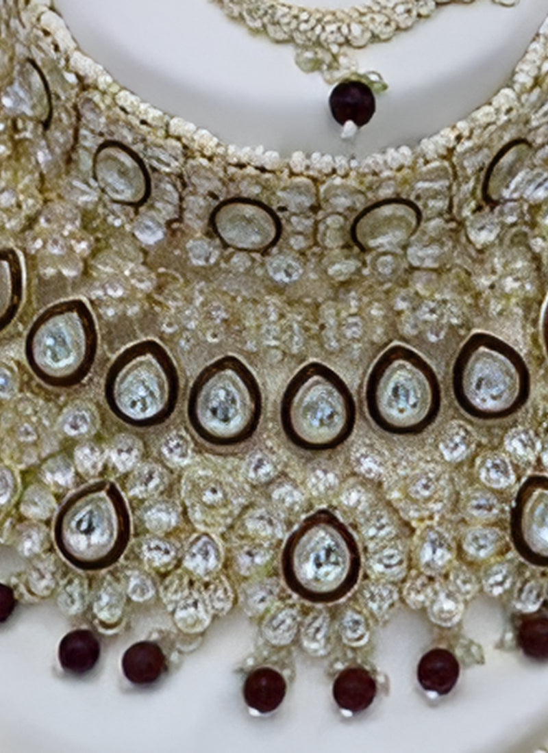 Jewel City Traditional Kundan Bridal Jewelry for Women Handcrafted Necklace with Earrings, Maang Tikka, Indian Wedding Jewellery Set