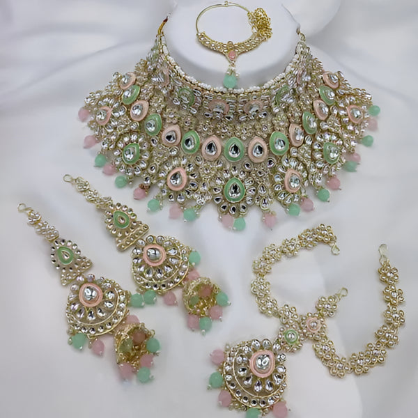 Jewel City Traditional Kundan Bridal Jewelry for Women Handcrafted Necklace with Earrings, Maang Tikka, Indian Wedding Jewellery Set - Distacart