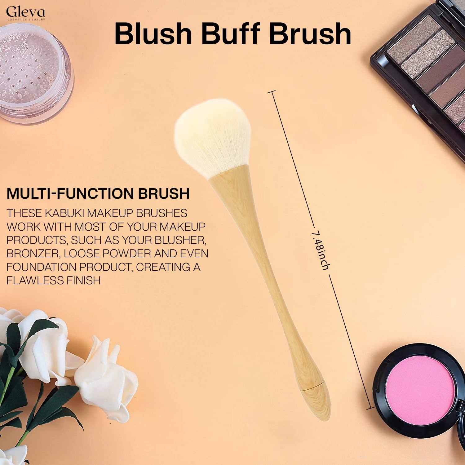 Gleva Ultimate Blend Makeup Brush - Light Wood - Distacart