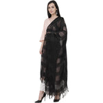 Thumbnail for A R Silk Window Square Regular Dupatta Color Black Dupatta or Chunni