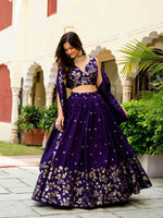 Thumbnail for Lehenga Mart Designer Indian Wedding Lehenga Choli-Blue - Distacart