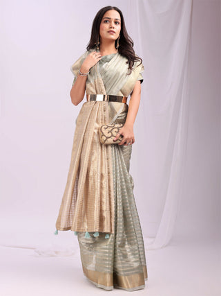 Astita Organza Grey Saree