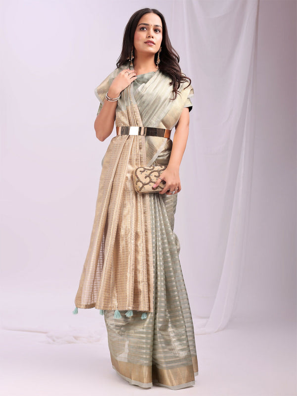 Astita Organza Grey Saree
