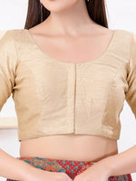 Thumbnail for Joban Fashion Skin Dupion Silk Elbow Sleeveless Front Open Blouse