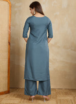 Thumbnail for Prazu Fashion Grey Printed Cotton Blend Kurta Pant Set - Distacart