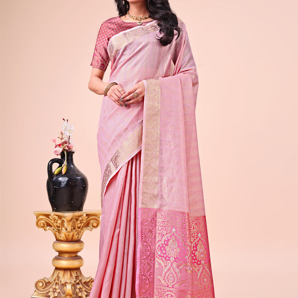 Astita Pink Organza Saree - Ethereal Sophistication in Every Fold - Distacart