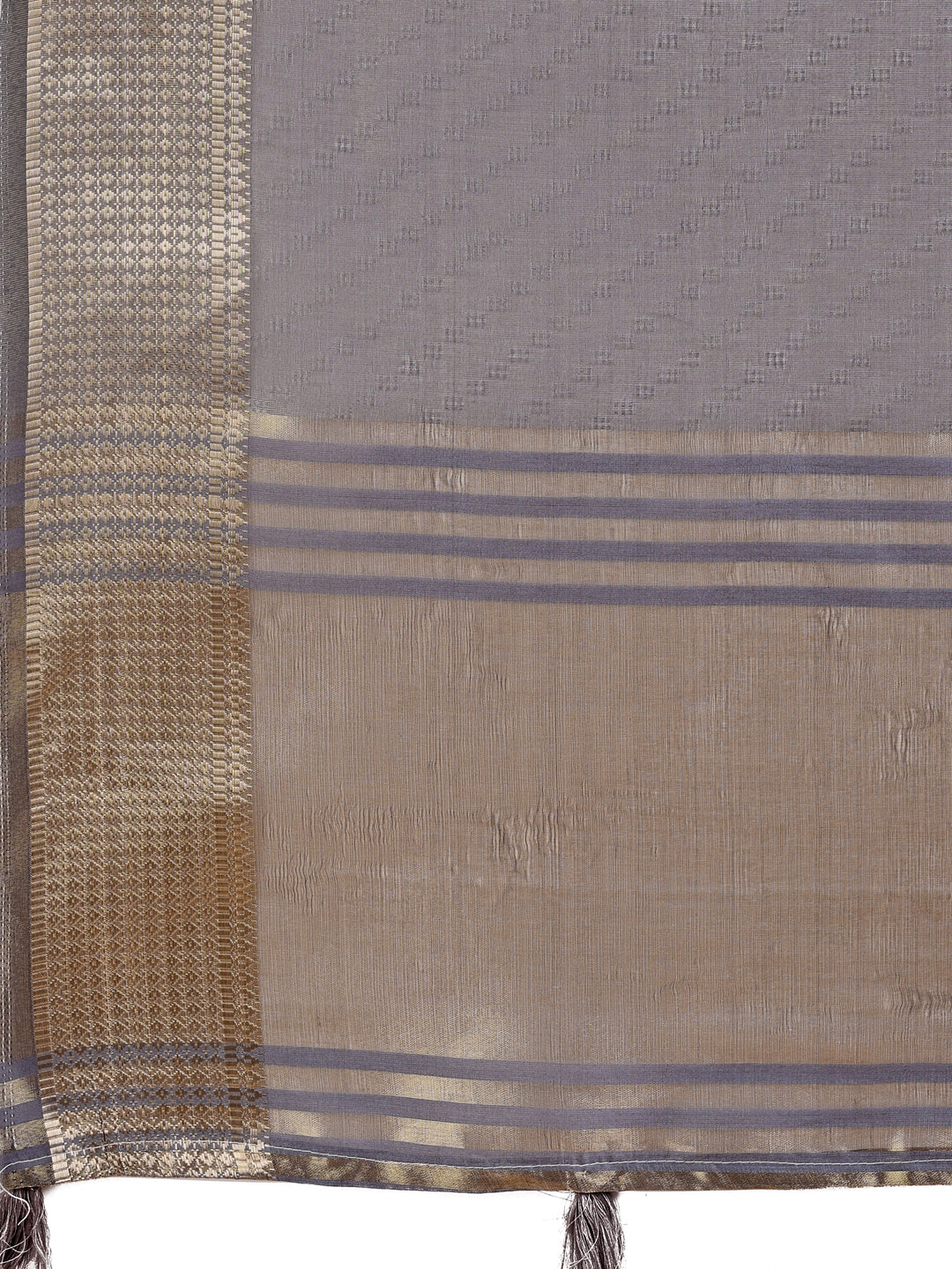 Astita Graceful Grey Organza Saree with Rich Golden Zari Border | Elegant Party Wear Saree with Blouse Piece - Distacart