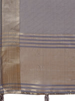 Thumbnail for Astita Graceful Grey Organza Saree with Rich Golden Zari Border | Elegant Party Wear Saree with Blouse Piece - Distacart