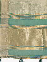 Thumbnail for Astita Elegant Light Green & Green Organza Saree with Rich Zari Border & Pallu Tassels | Premium Partywear Saree for Women