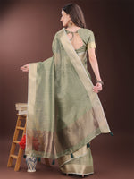 Thumbnail for Astita Green Organza Saree with Gold Checked Design - Elegant & Classy Traditional Wear for Formal & Festive Occasions - Distacart