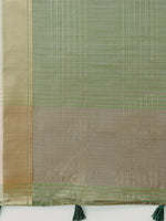 Thumbnail for Astita Green Organza Saree with Gold Checked Design - Elegant & Classy Traditional Wear for Formal & Festive Occasions - Distacart
