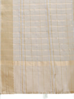 Thumbnail for Astita Beige Organza Woven Zari Work Traditional Tassel Saree - Distacart