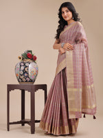 Thumbnail for Astita Purple Organza Woven Zari Work Traditional Tassel Saree - Distacart
