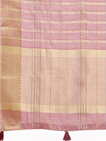 Thumbnail for Astita Purple Organza Woven Zari Work Traditional Tassel Saree - Distacart