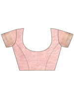 Thumbnail for Astita Elegant Light Pink Organza Saree with Golden Zari Border - Festive & Office Wear Saree with Blouse Piece - Distacart