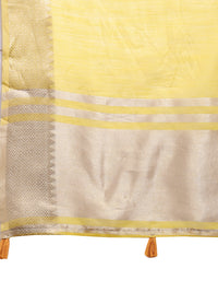 Thumbnail for Astita Yellow Gold Cotton Ready-to-Wear Saree - Simplicity Meets Effortless Grace