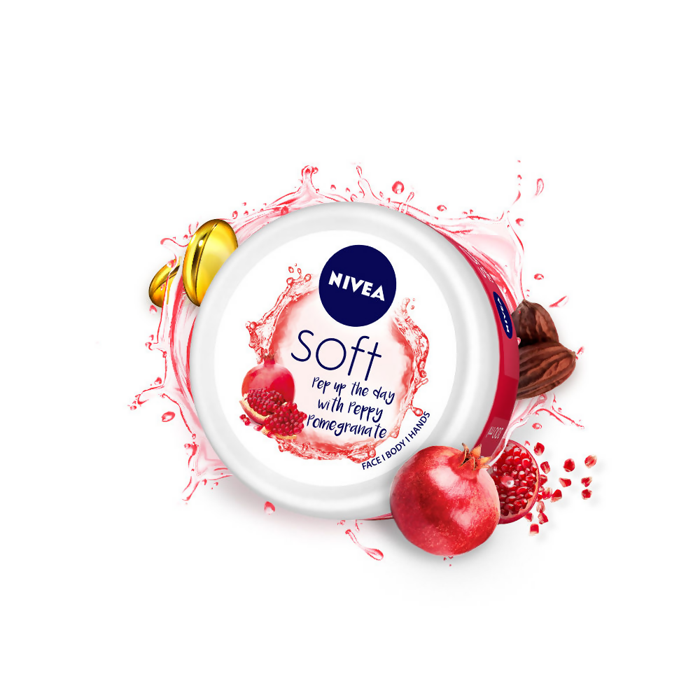 Nivea Soft Light Moisturizer Cream Peppy Pomegranate For Hands And Body - Distacart