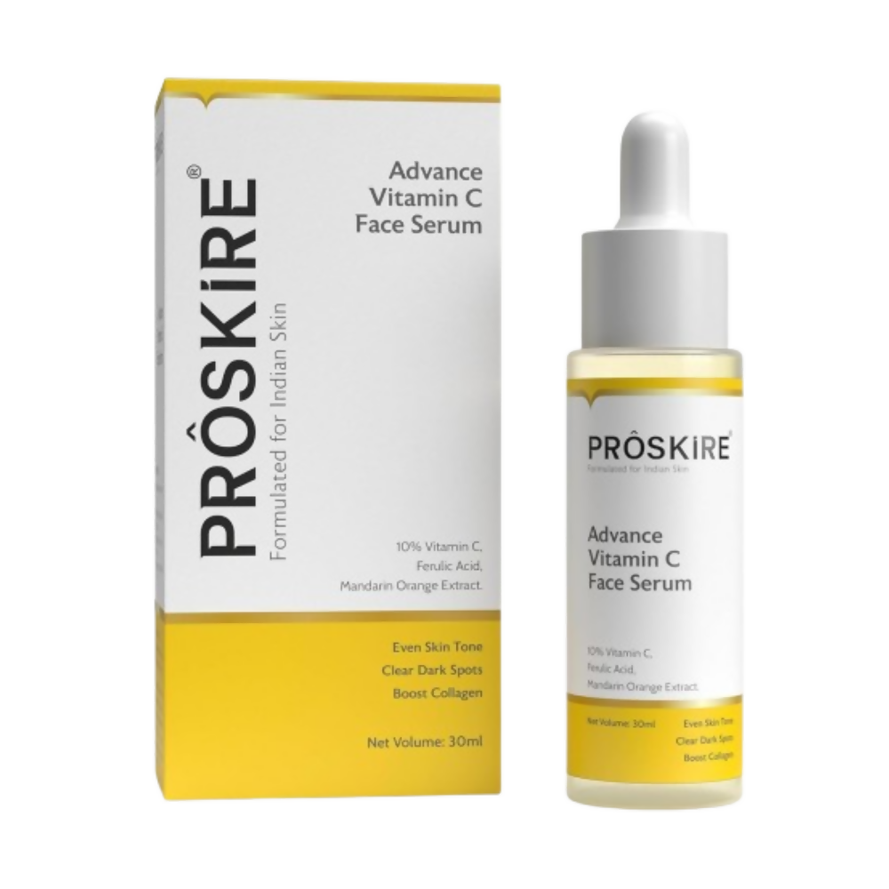 Proskire 10% Advance Vitamin C Serum With Ferulic Acid, Mandarin Orange Ext For Dark Spots Pigmentation & Glowing Face - Distacart