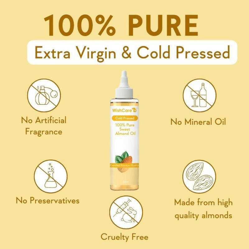 Wishcare 100% Pure Cold Pressed Olive Oil & Badam Rogan Sweet Almond Oil Combo - Distacart